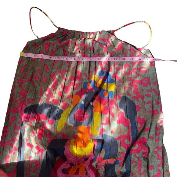 Desigual Rare Pleated Shift Dress Small Colorful Abstract Art to Wear - Picture 7 of 9